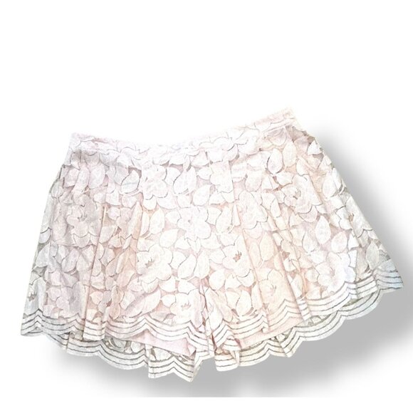 Classic Lace Plus Size Pale Pink Flowy Lined Shorts with Expandable Waist Sz 3X - Picture 13 of 13